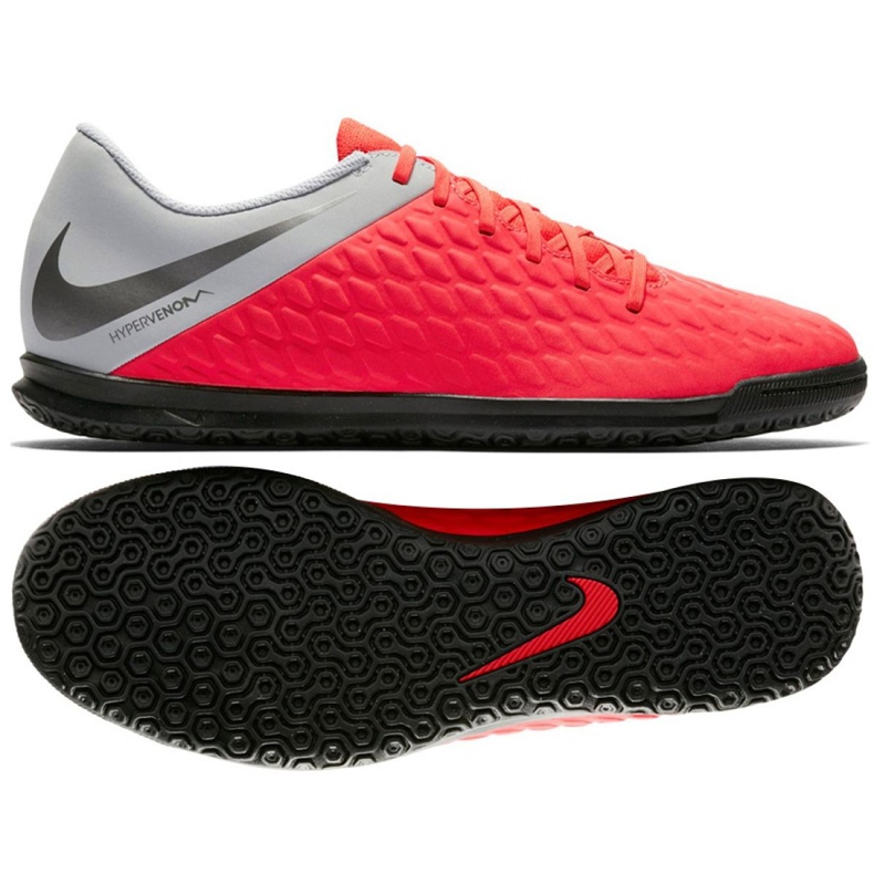 Scarpe indoor Nike Hypervenom PhantomX 3 Club Ic Jr AJ3789-600 multicolore rosso