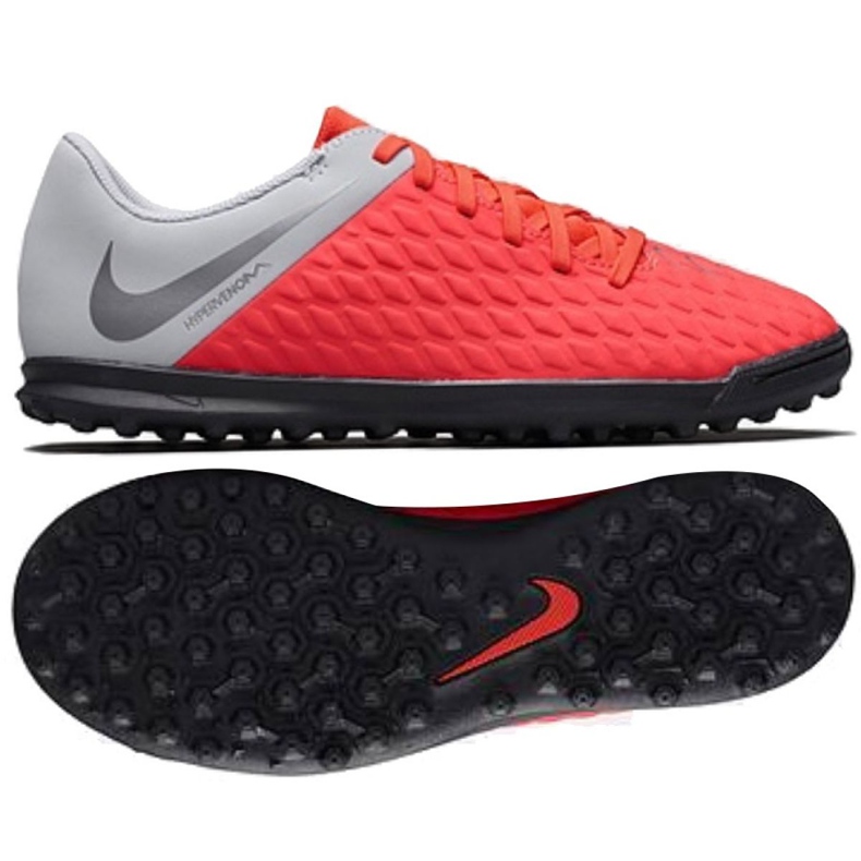 Nike Hypervenom Phantomx 3 Club Tf Jr AJ3790-600 scarpe da calcio multicolore rosso