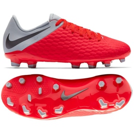 Scarpa da calcio Nike Hypervenom Phantom 3Academy Fg Jr AJ4119-600 rosso arance e rossi