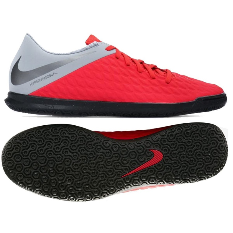 Scarpe indoor Nike Hypervenom Phantomx 3 Club Ic M AJ3808-600 rosso rosso