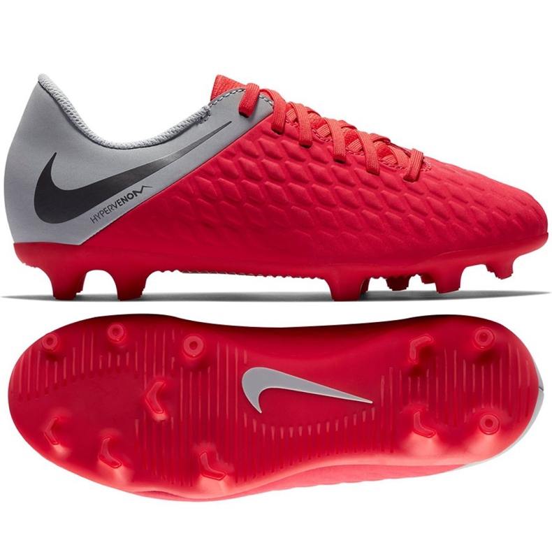 Nike Hypervenom Phantom 3Club Fg Jr AJ4146-600 scarpe da calcio multicolore rosso
