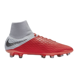 Nike Hypervenom 3 Academy Df Fg M AQ9217-600 scarpe da calcio multicolore d'argento