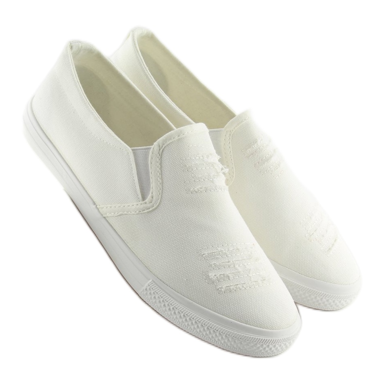 Sneakers slip-on bianche BL126P White bianca