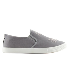 Sneakers slip-on grigie BL126P Grigio