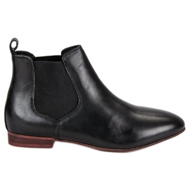 Stivaletti Chelsea in pelle da donna nero