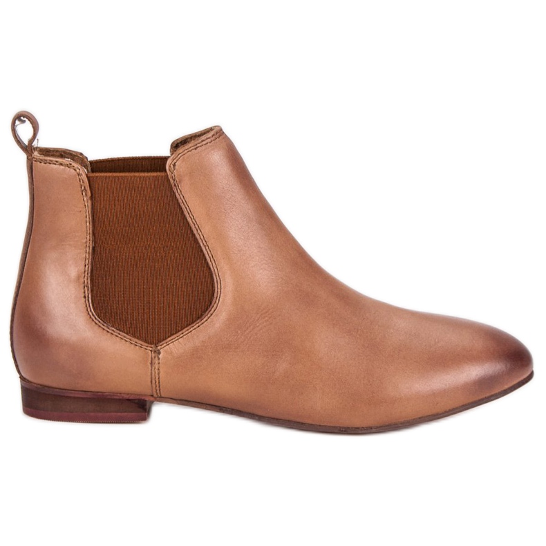Stivaletti Chelsea in pelle da donna marrone