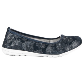 Filippo Ballerine in pelle blu navy
