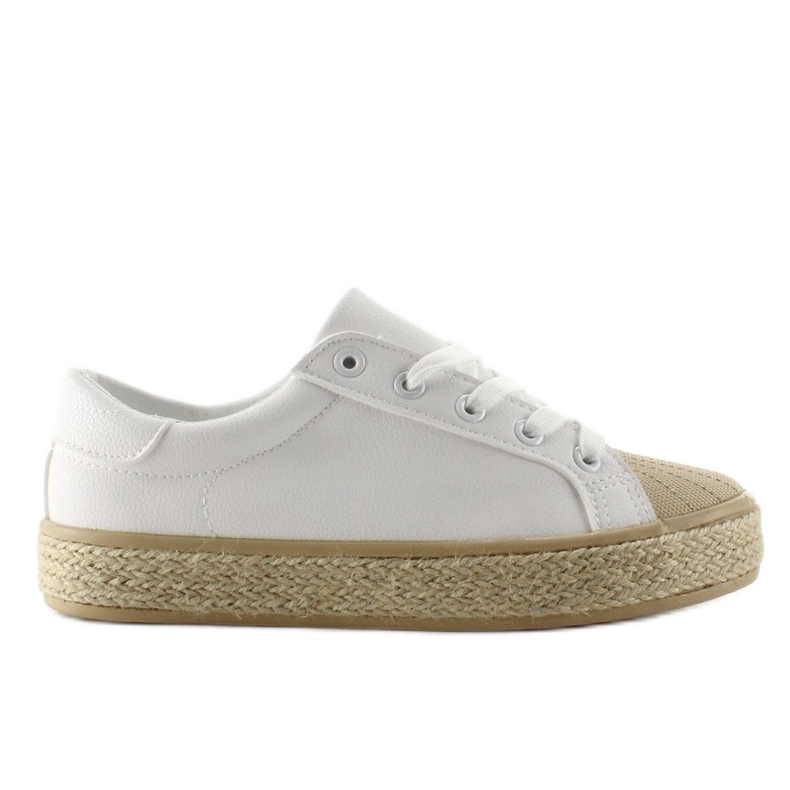 Sneakers su suola in lino NA05P White bianca