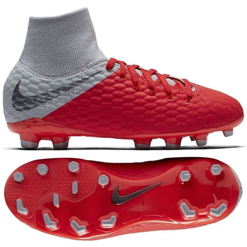 Nike hypervenom Phantom 3 Academy Df Fg Jr AH7287-600 scarpe da calcio rosso rosso