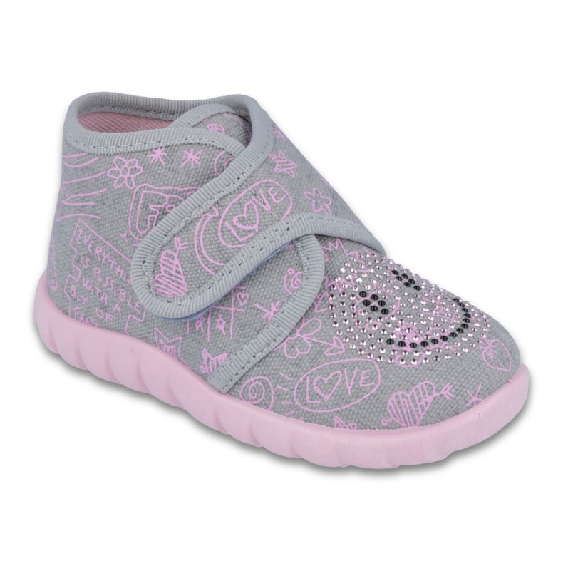 Scarpe per bambini Befado flexi pvc 526P028 grigio rosa