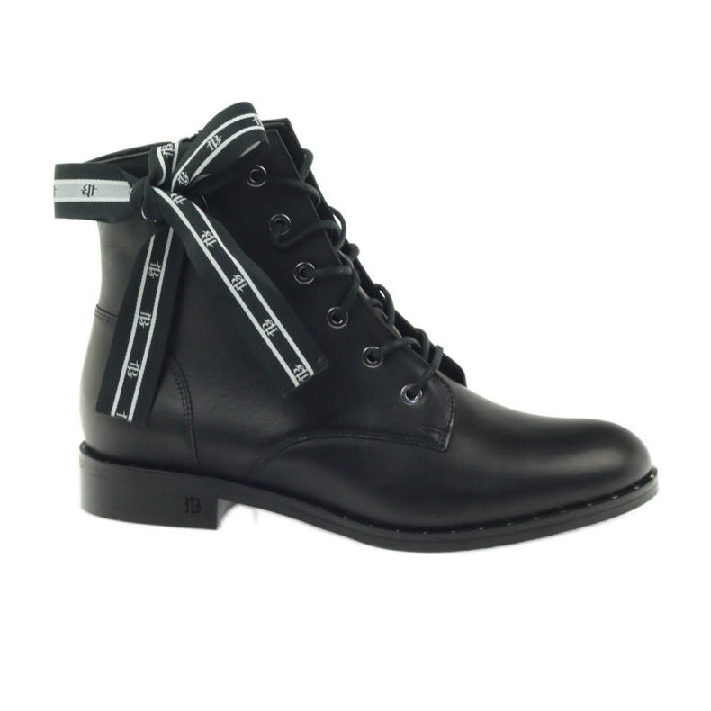 Stivali decorati con fiocco e borchie Badura nero