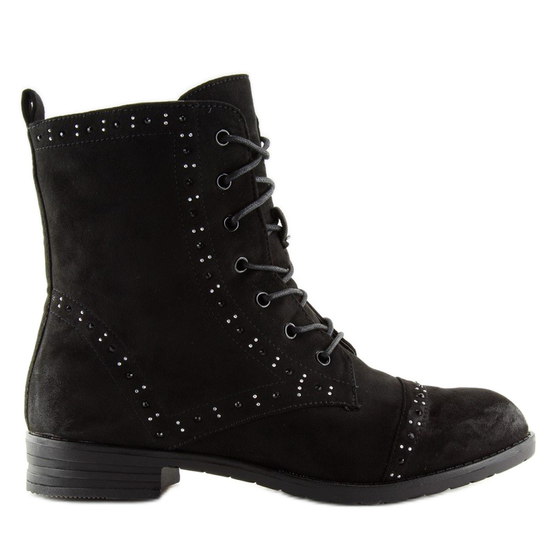 Stivaletti stringati neri W312 Black nero