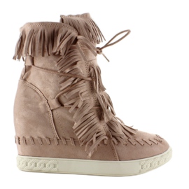 BM Sneakers in camoscio con frange BL-10 Pink rosa