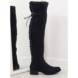 Stivali da moschettiere blu navy LS182