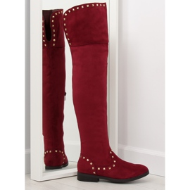 Stivali bassi bordeaux T161 rosso