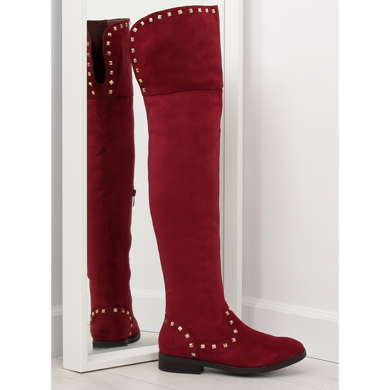Stivali bassi bordeaux T161 rosso