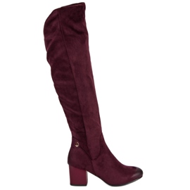 Moschettiere con tacco alto bordeaux di VINCEZA rosso