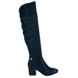 Stivali blu navy alti alla coscia di VINCEZA