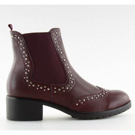 Stivali stivali Jodhpur con vino FC-H63 marrone rosso