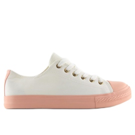 Sneakers da donna bianche e rosa BL97P WHITE/ROSA bianco
