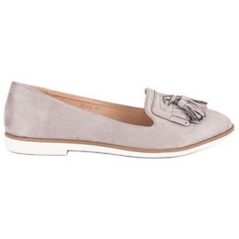 Super Me Mocassini grigi con frange grigio