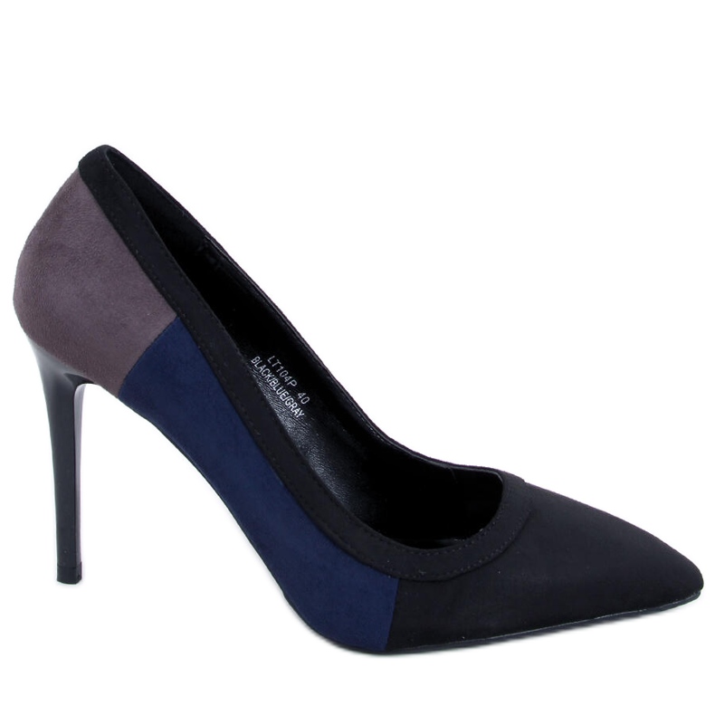 BM Stiletto donna tricolore LT104P NERO / BLU / GRIGIO