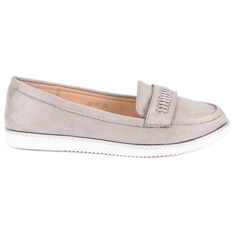 Super Me Mocassini in camoscio grigio