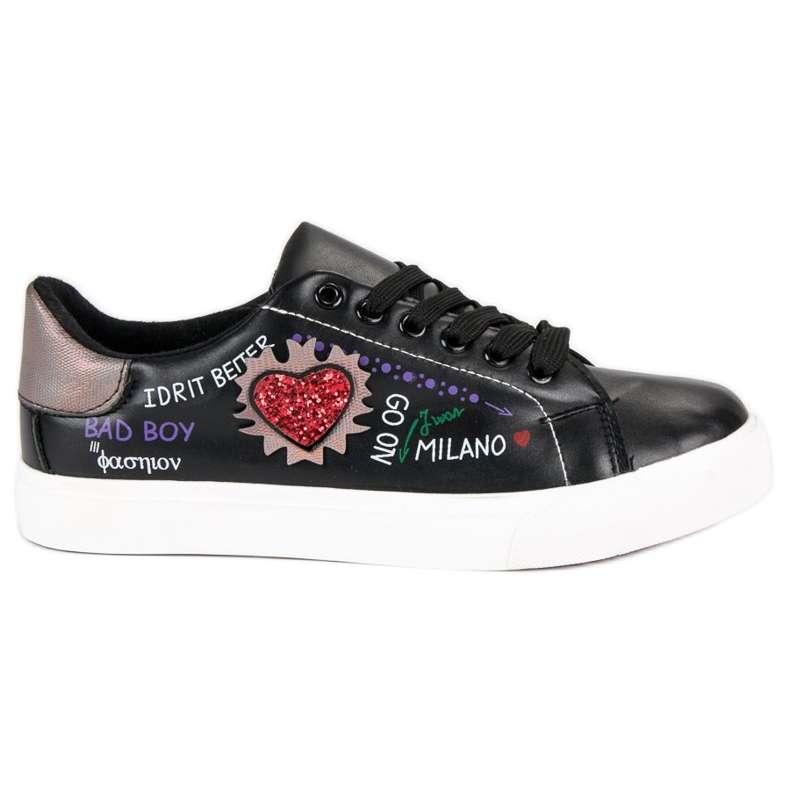 Sneakers Nere Con Stampa nero