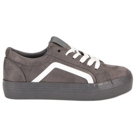 Sport Sneakers in pelle scamosciata grigie grigio