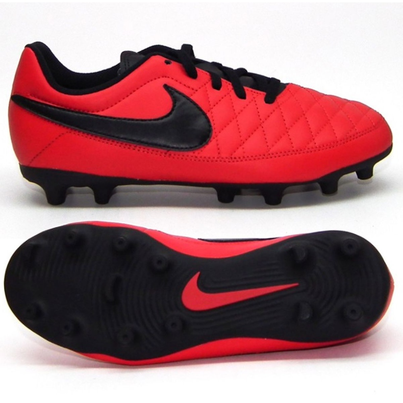 Nike Majestry Fg Jr AQ7897-600 scarpe da calcio rosso rosso
