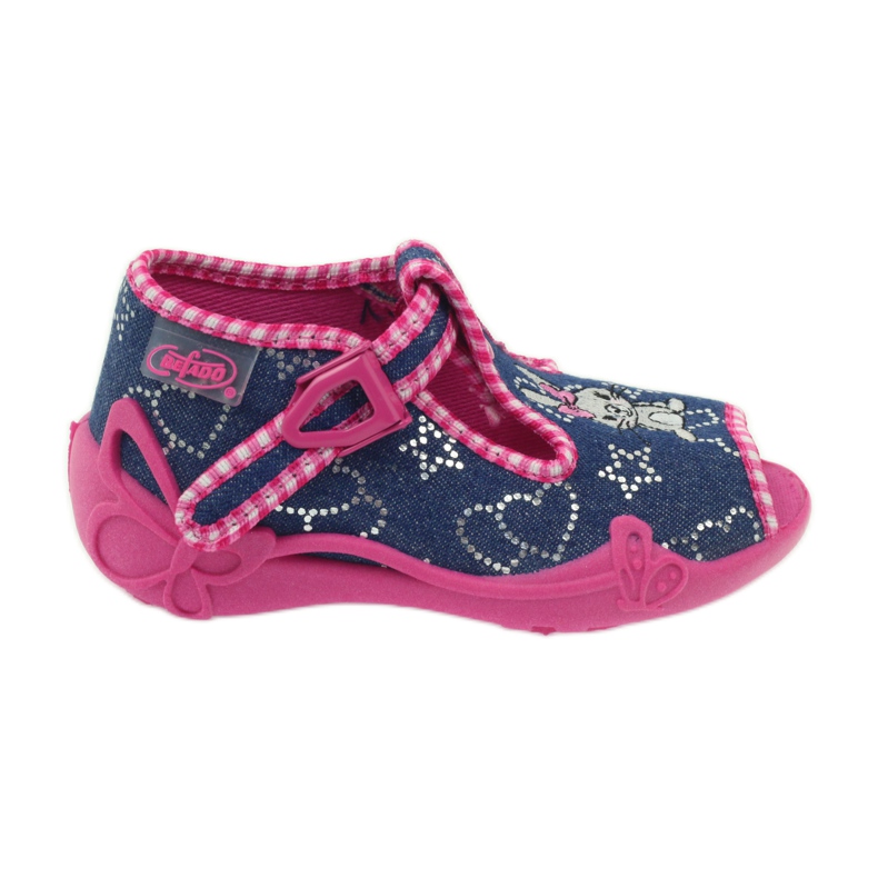 Pantofole per scarpe per bambini Befado 213p106 rosa blu navy