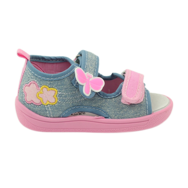 American Club Ciabatte, sandali, jeans Farfalle americane blu rosa
