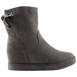 Stivali grigi su una zeppa nascosta HQ886 Grey grigio