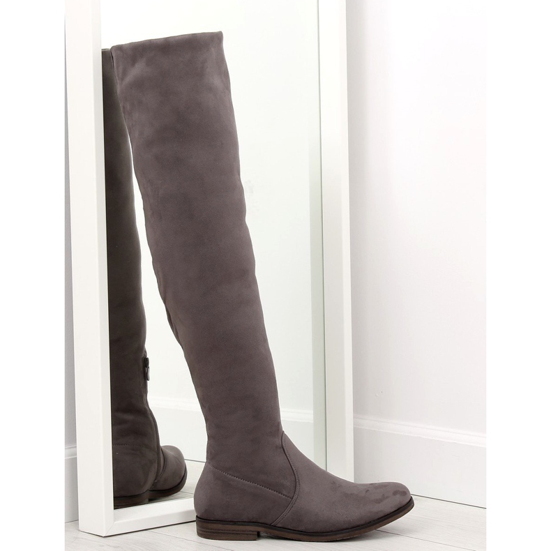 Stivali da moschettiere grigi classici 887-PG Grey grigio