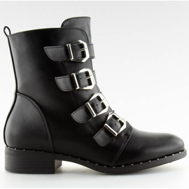 Stivali con fibbie nere 6312 nere nero