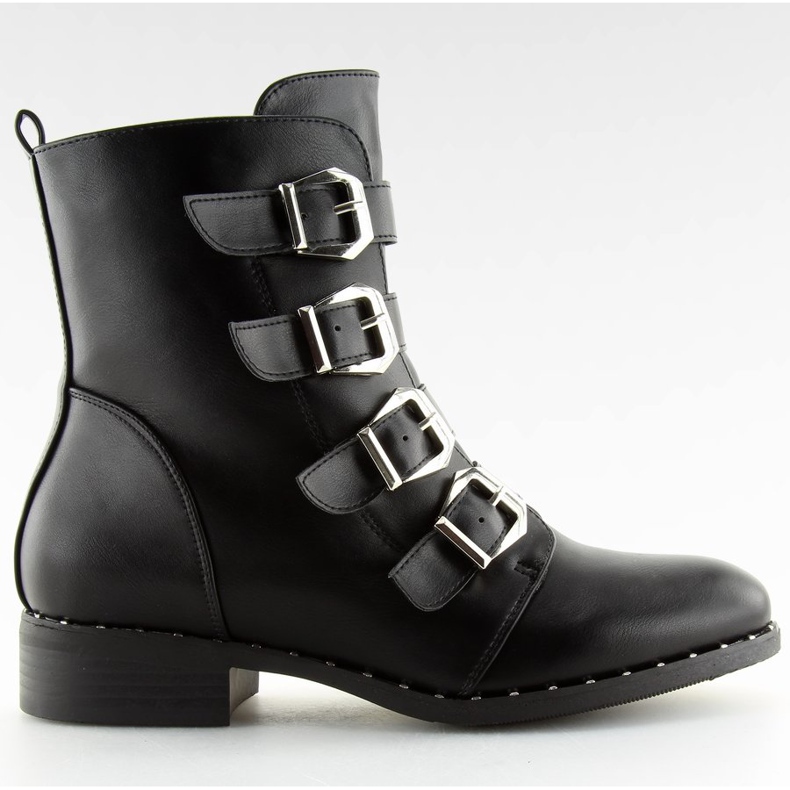 Stivali con fibbie nere 6312 nere nero