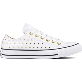 Converse Chuck Taylor All Star in pelle oro bianco bianca