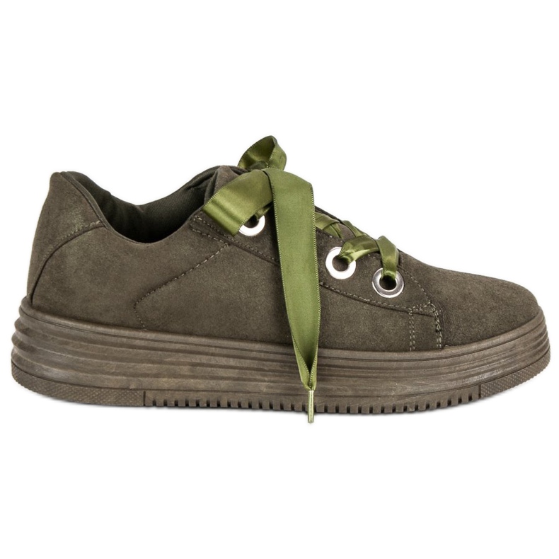 Sneakers in camoscio verde scuro
