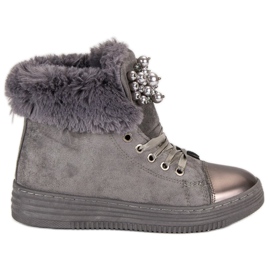 Calde scarpe da ginnastica grigio