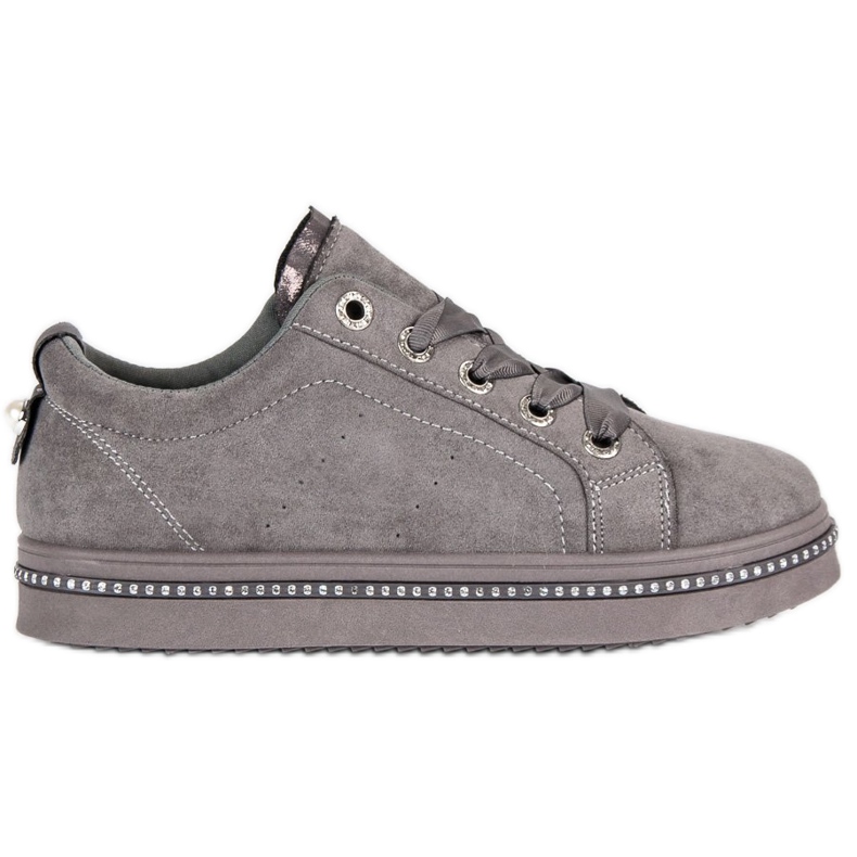 Sneakers in pelle scamosciata alla moda grigio