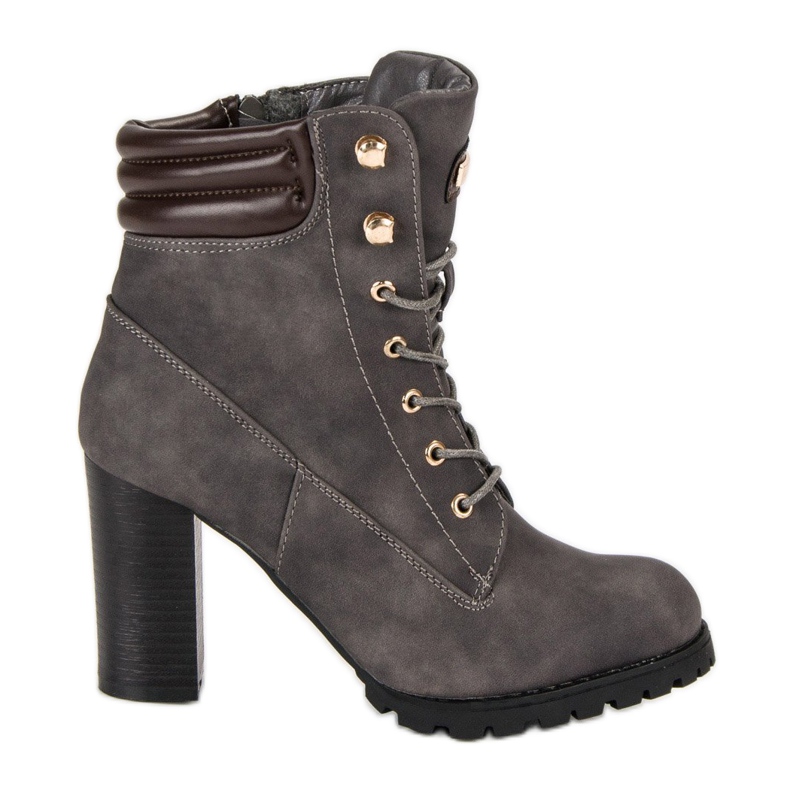 Kayla Stivaletti allacciati con tacco alto grigio