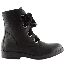 Stivali neri allacciati HFN-5505 Nero
