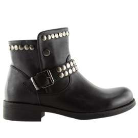 Stivali neri con borchie nere HUQ-008 Black nero