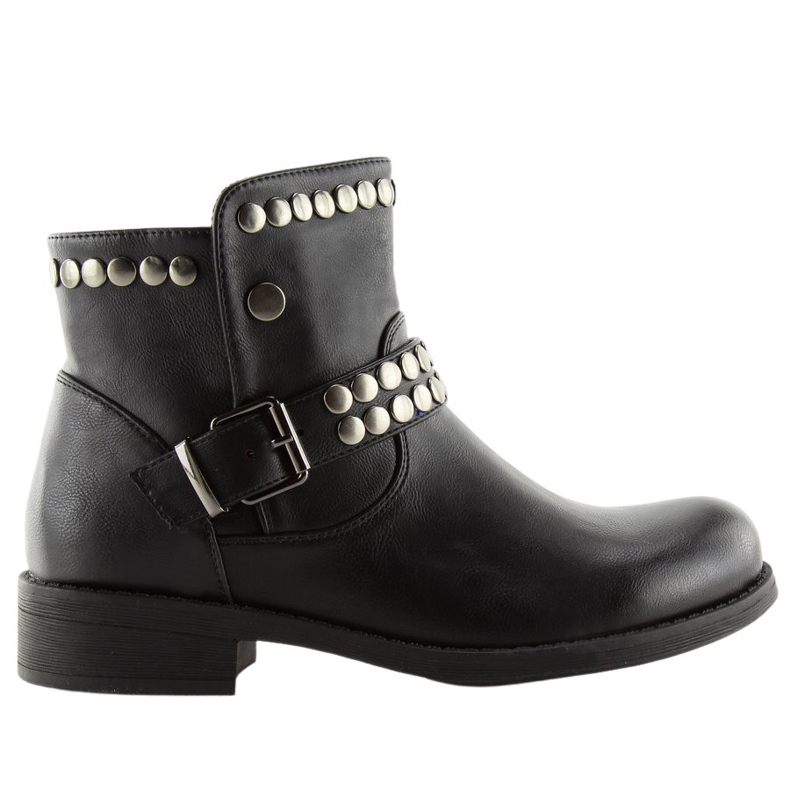 Stivali neri con borchie nere HUQ-008 Black nero
