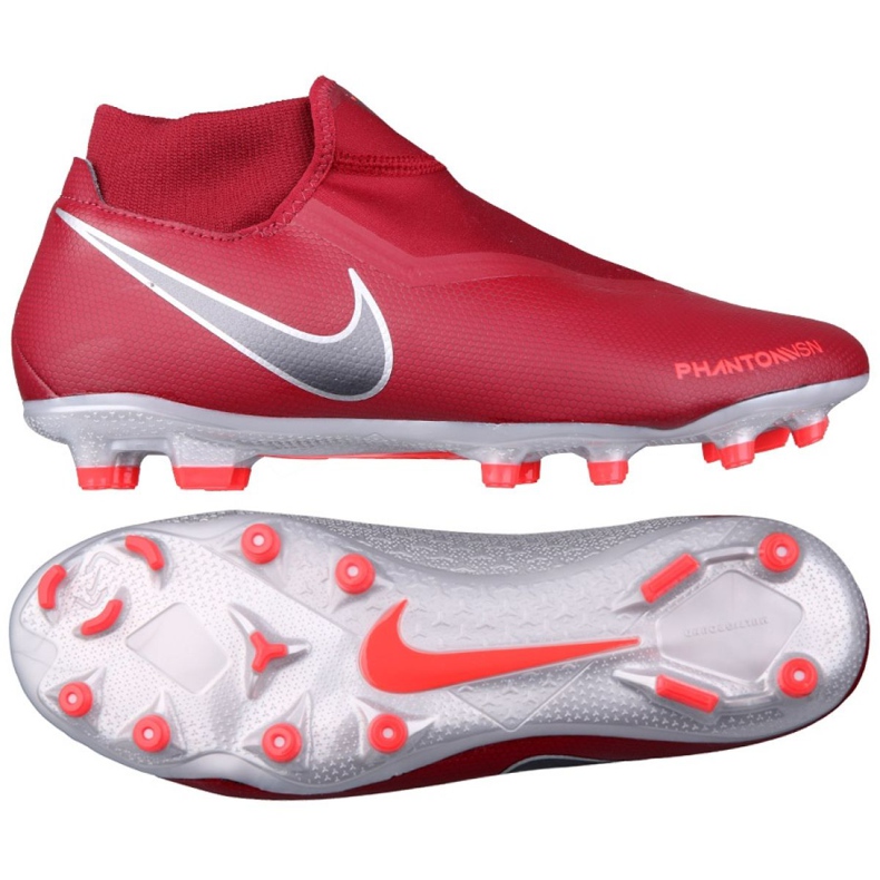 Nike Phantom Vsn Academy Df Fg M AO3258-606 scarpe da calcio rosso rosso
