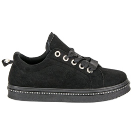 Sneakers in pelle scamosciata alla moda nero