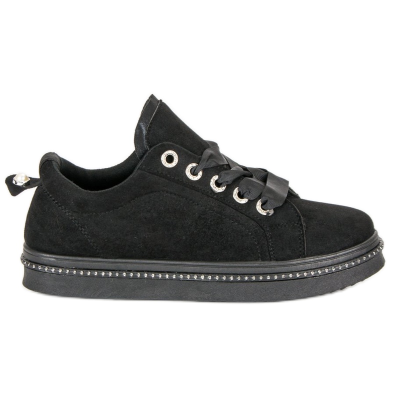 Sneakers in pelle scamosciata alla moda nero