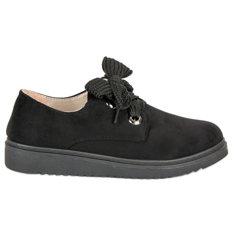 Sneakers stringate in camoscio nero
