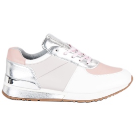Betler Scarpe sportive pastello bianca grigio rosa