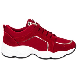 Vices Vizi per scarpe sportive in camoscio rosso
